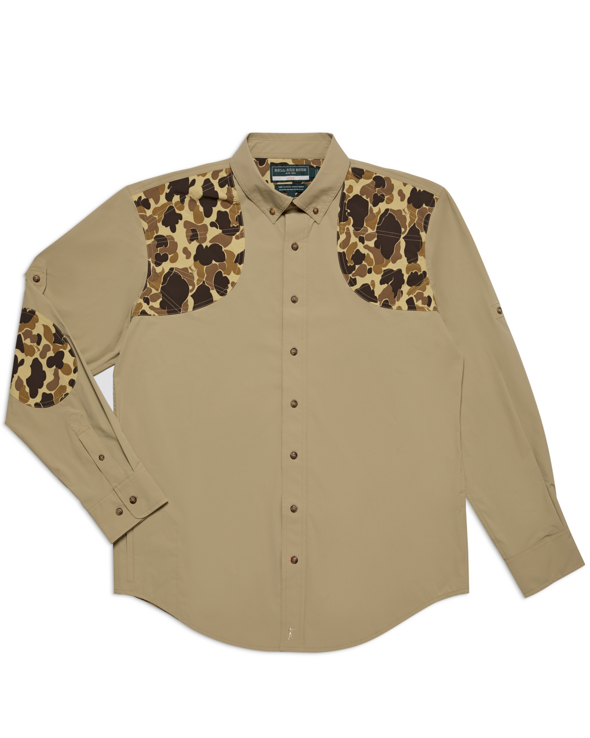 Ball and Buck Active+ Field Shirt in Desert Tan/Original Camo