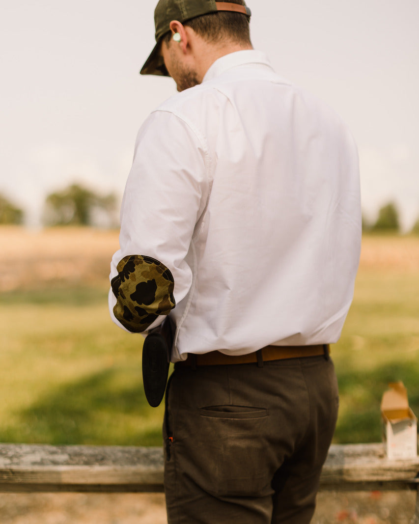 Ball and Buck Sportsmans Shirt - White Oxford/Original Camo
