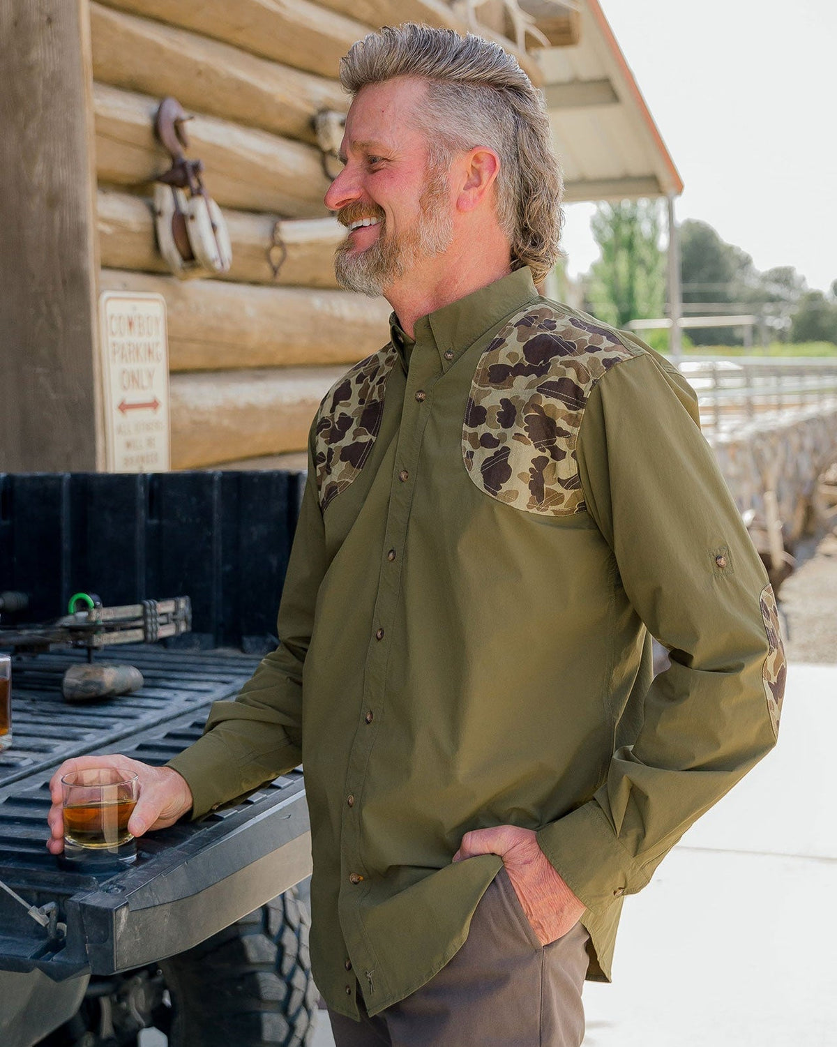 Ball and Buck Active+ Field Shirt in Olive