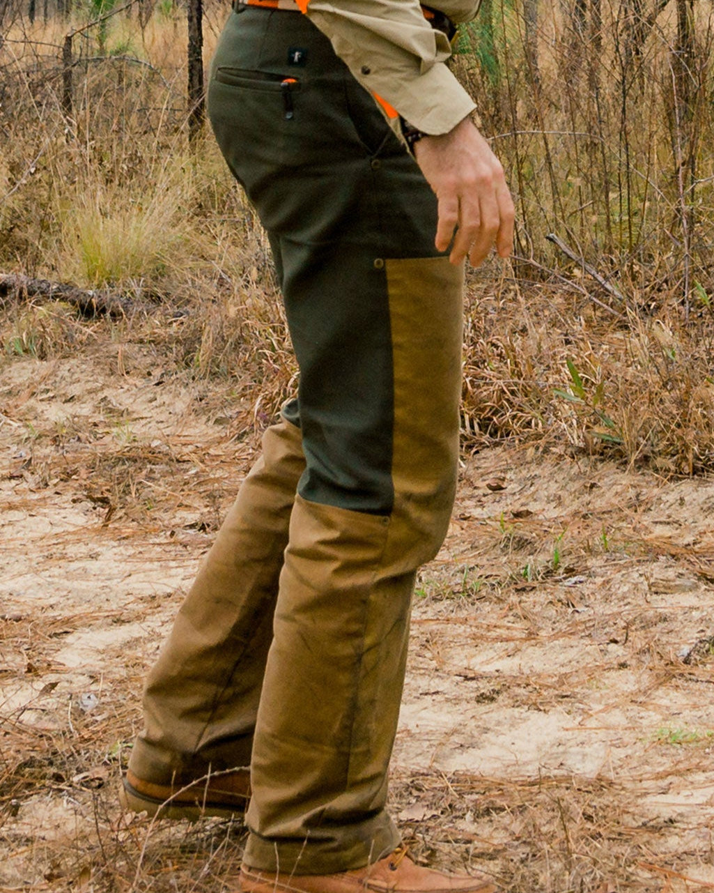 Ball and Buck Midweight Field Pant- 17oz Waxed in Pine Duck