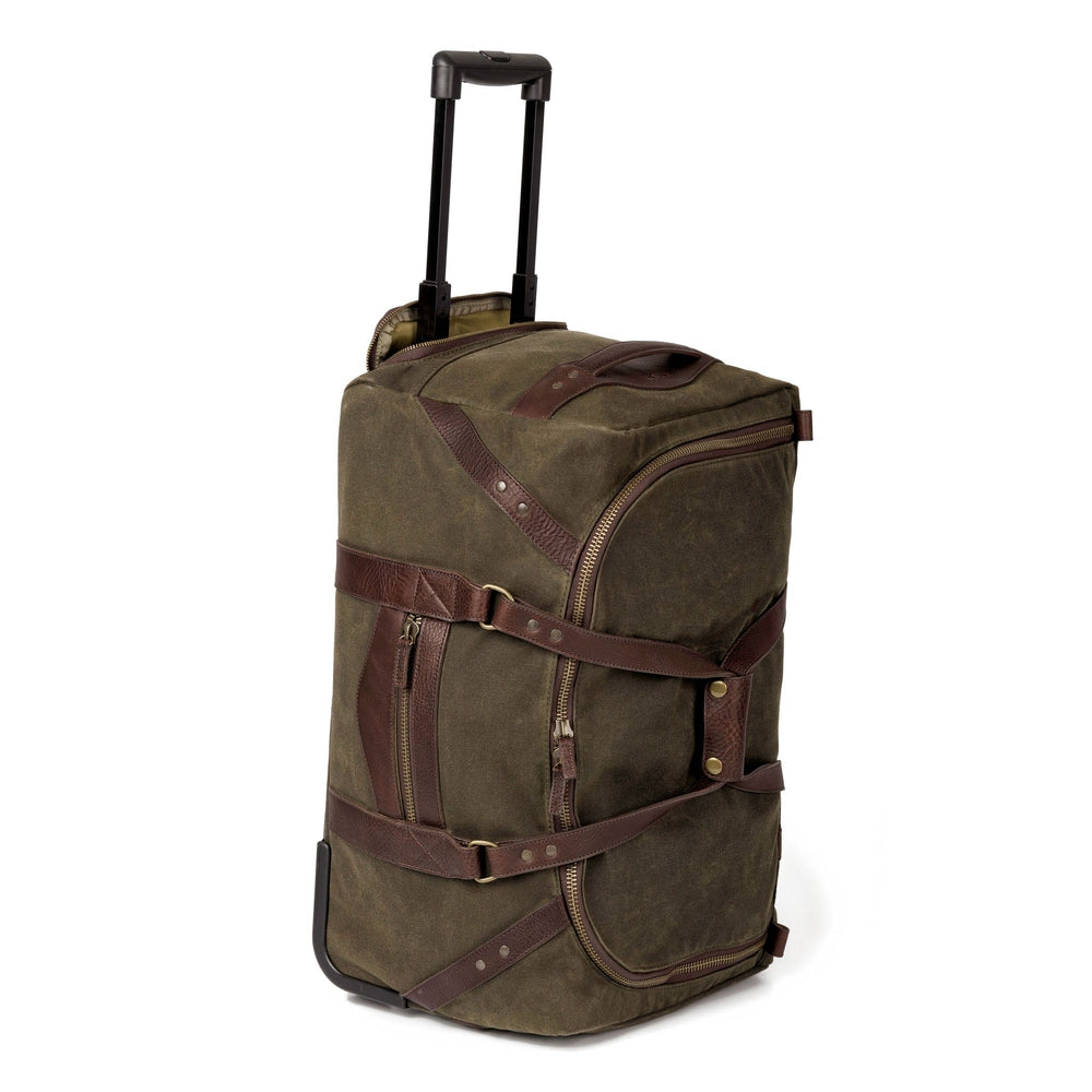 Mission Mercantile Campaign Leather & Waxed Canvas Wheeled Carry-On Duffle Bag