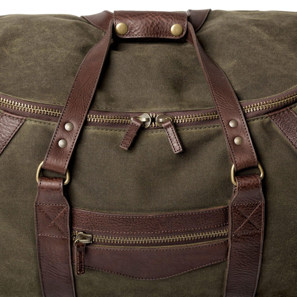 Mission Mercantile Campaign Leather & Waxed Canvas Wheeled Carry-On Duffle Bag