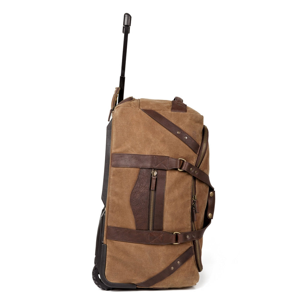 Mission Mercantile Campaign Leather & Waxed Canvas Wheeled Carry-On Duffle Bag