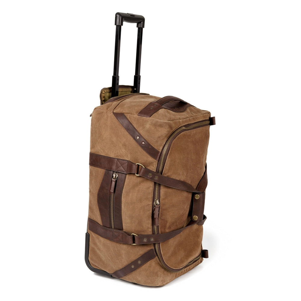 Mission Mercantile Campaign Leather & Waxed Canvas Wheeled Carry-On Duffle Bag