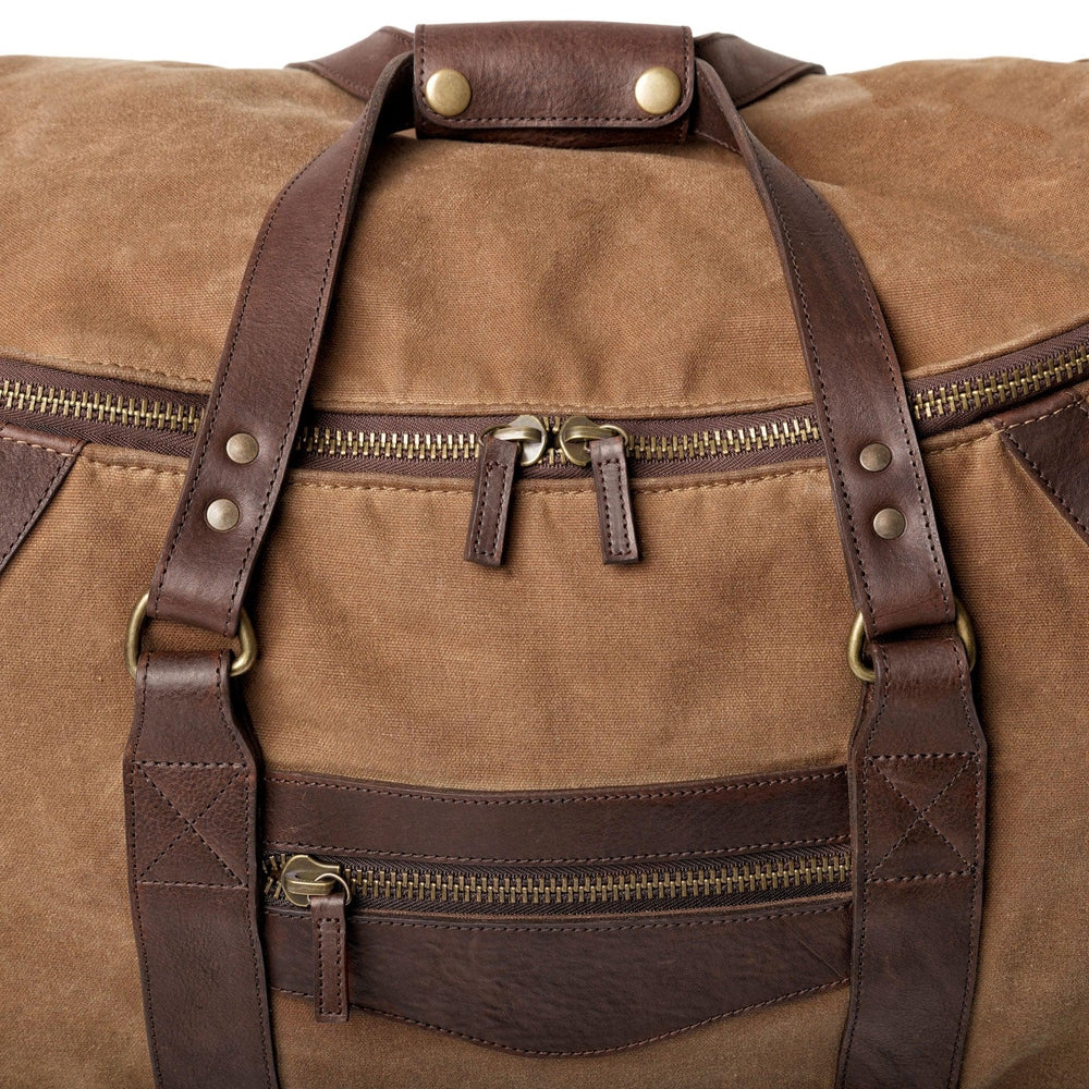 Mission Mercantile Campaign Leather & Waxed Canvas Wheeled Carry-On Duffle Bag
