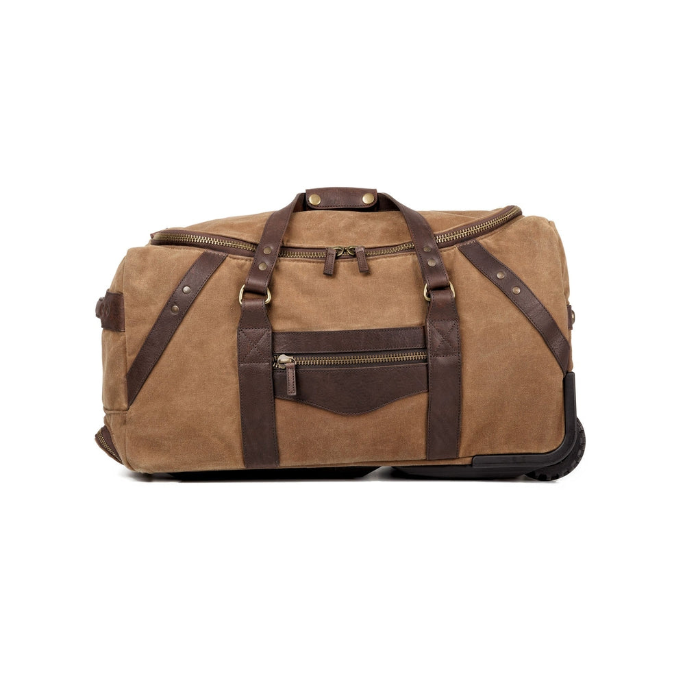 Mission Mercantile Campaign Leather & Waxed Canvas Wheeled Carry-On Duffle Bag