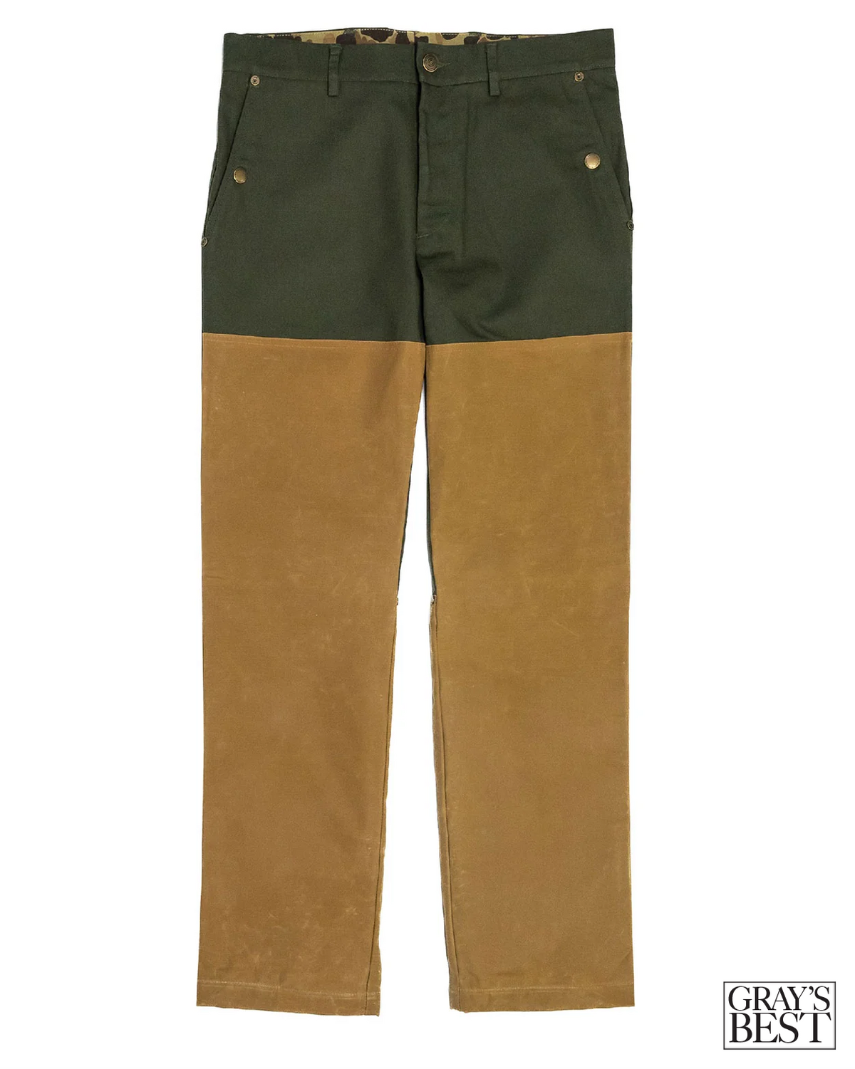 Ball and Buck Midweight Field Pant- 17oz Waxed in Pine Duck