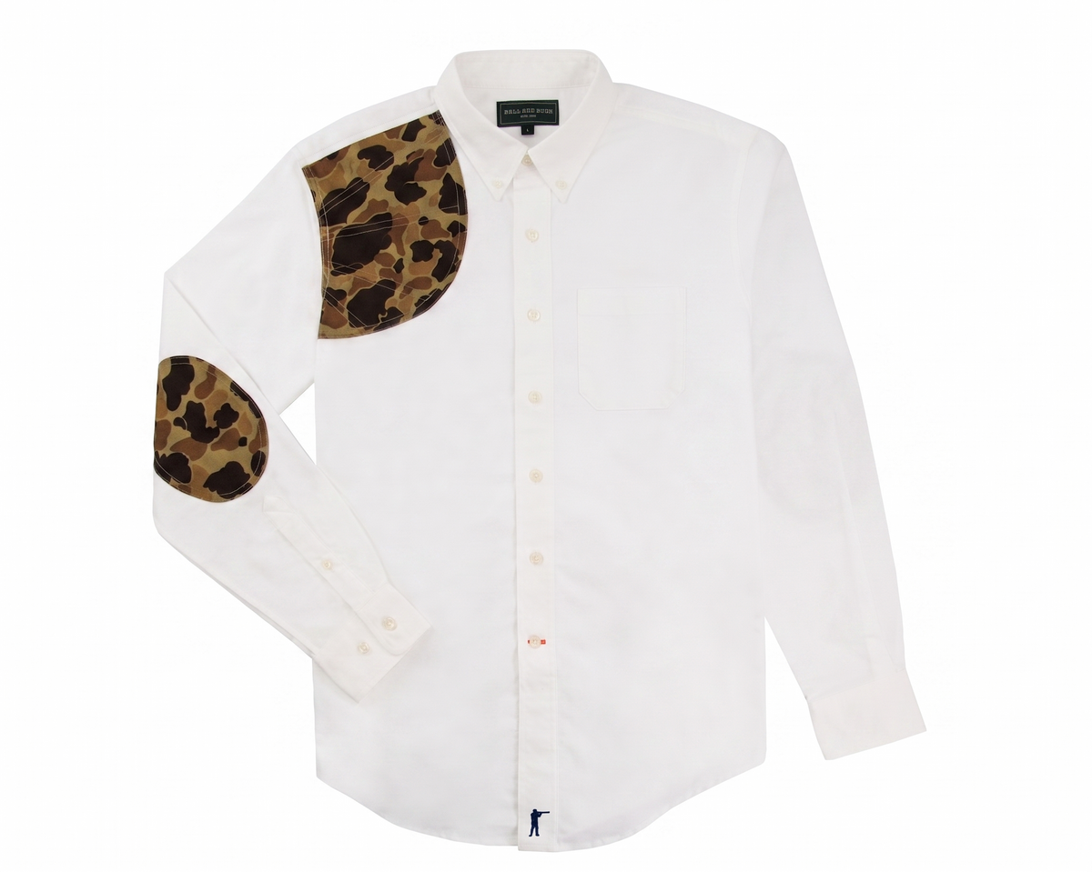Ball and Buck Sportsmans Shirt - White Oxford/Original Camo