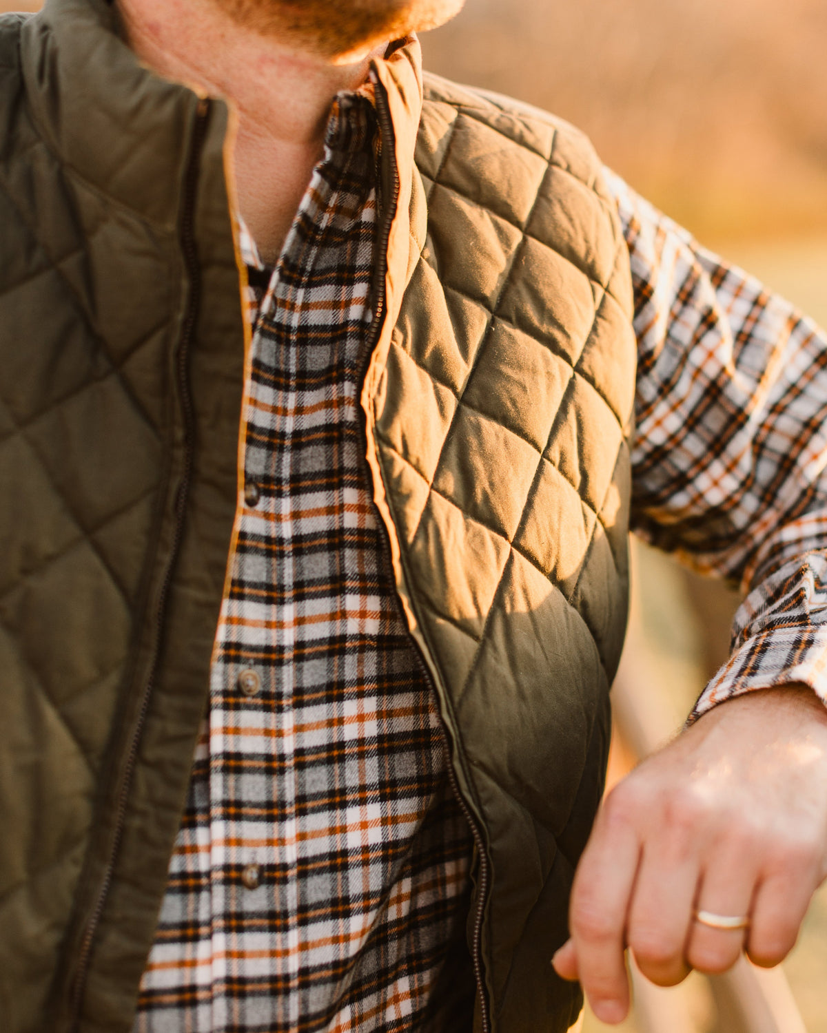 Ball and Buck Arthur Quilted Waxed Down Vest
