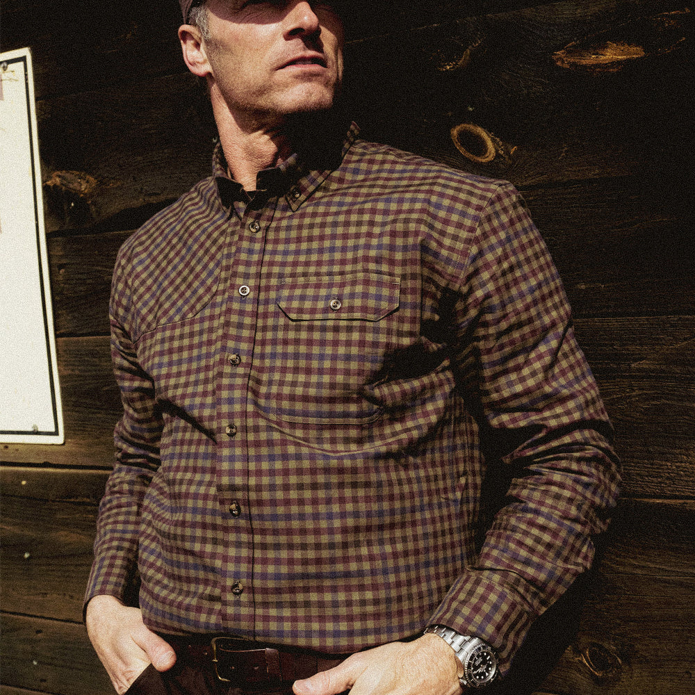 TSG King Charles Shooting Shirt (Olive Check)