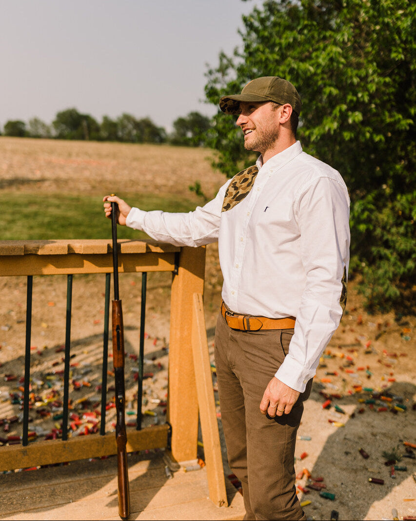 Ball and Buck Sportsmans Shirt - White Oxford/Original Camo