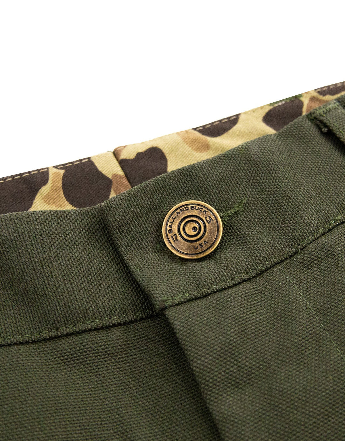 Ball and Buck Midweight Field Pant- 17oz Waxed in Pine Duck