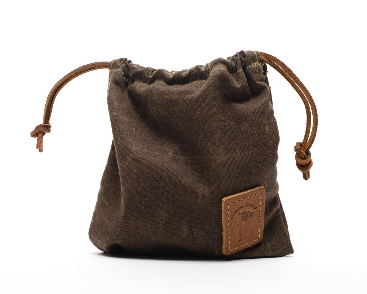 Bluegrass Fairway Waxed Canvas Golf Drawstring Valuables Pouch