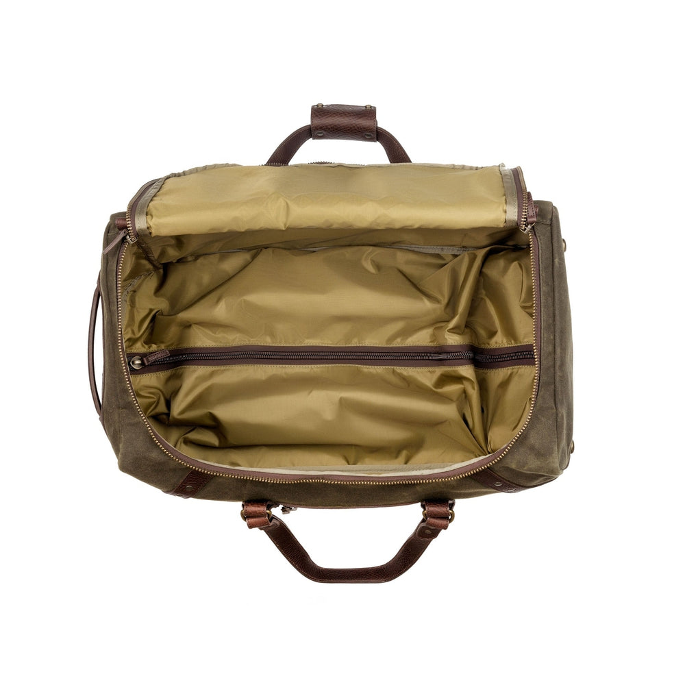 Mission Mercantile Campaign Leather & Waxed Canvas Wheeled Carry-On Duffle Bag