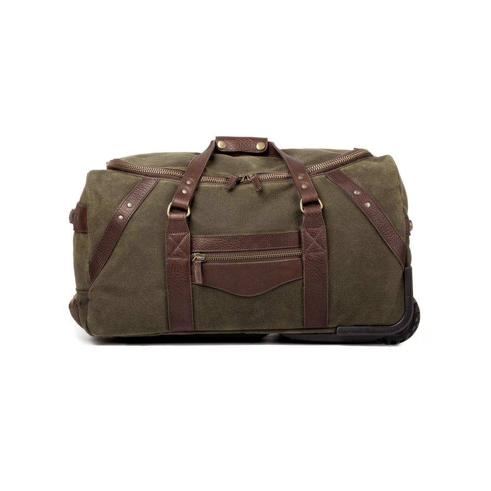 Mission Mercantile Campaign Leather & Waxed Canvas Wheeled Carry-On Duffle Bag
