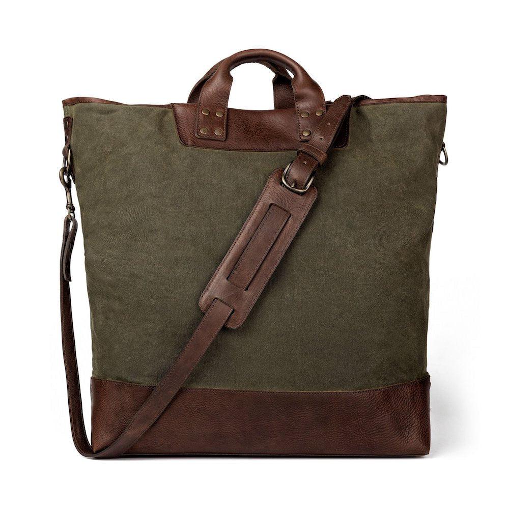 Mission Mercantile Heritage Leather & Waxed Canvas Original Ice Block Tote Bag