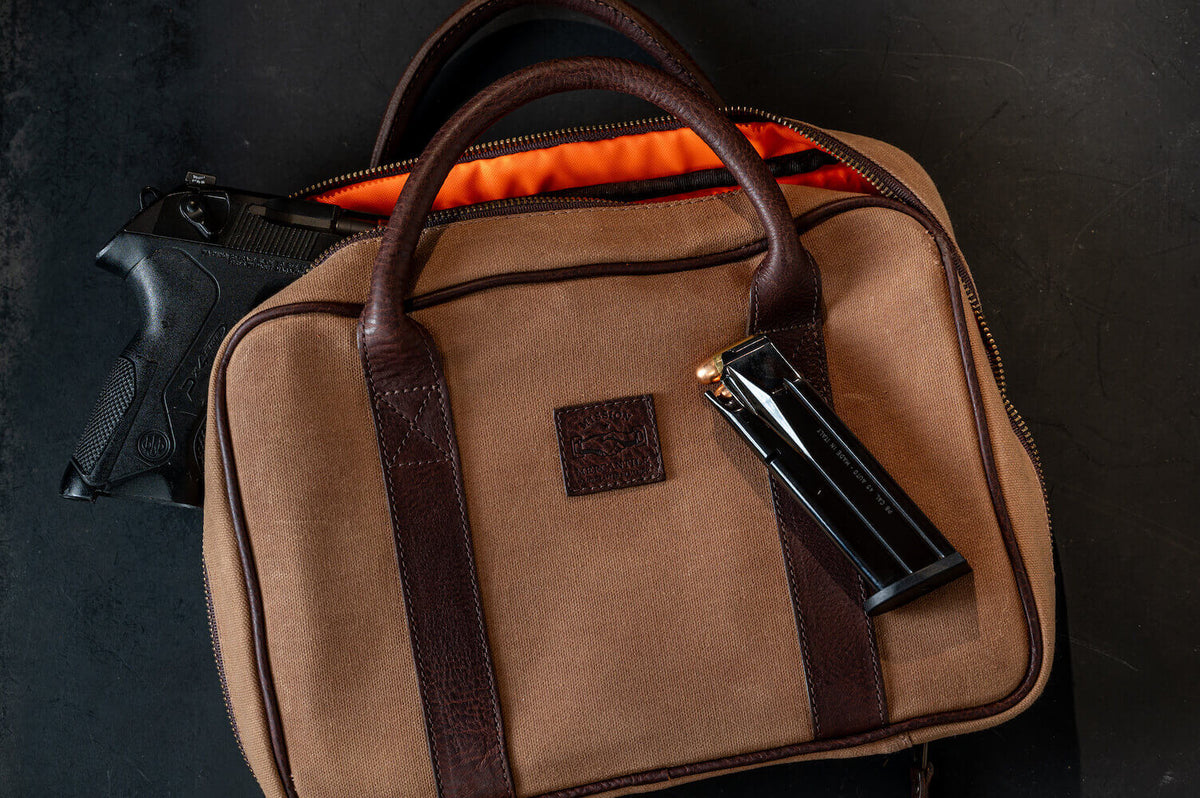 White Wing Leather & Waxed Canvas Deluxe Pistol Case