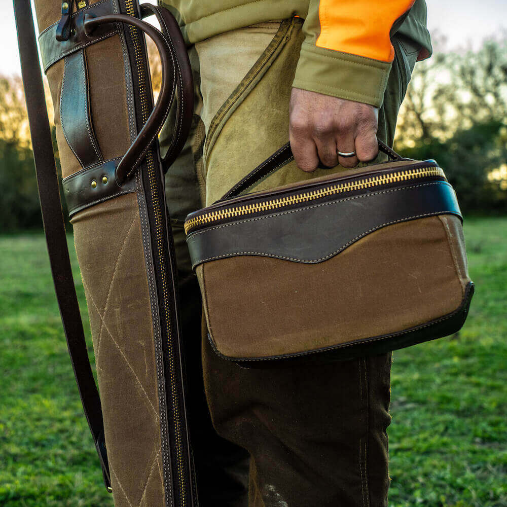 White Wing Leather & Waxed Canvas Hunting Shotgun Case