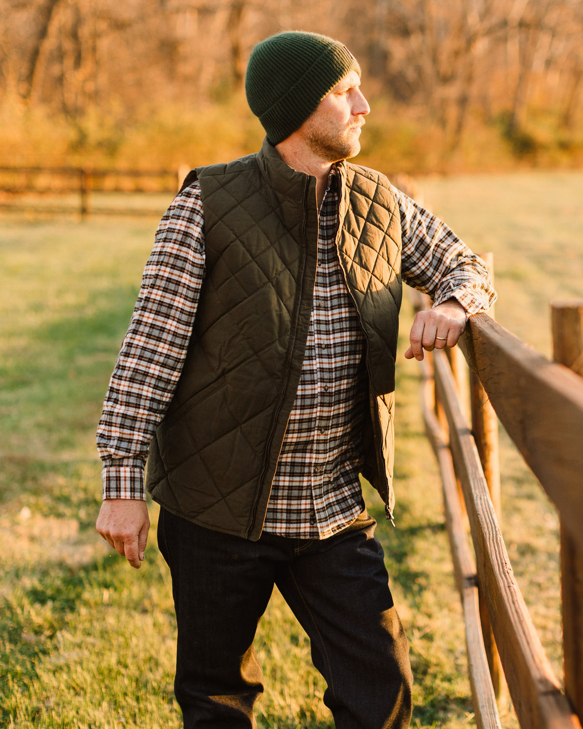 Ball and Buck Arthur Quilted Waxed Down Vest